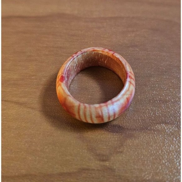 Size 6 Real Wood Unisex Ring Handcrafted Matte Finish Minimalist Jewelry - Picture 3 of 4